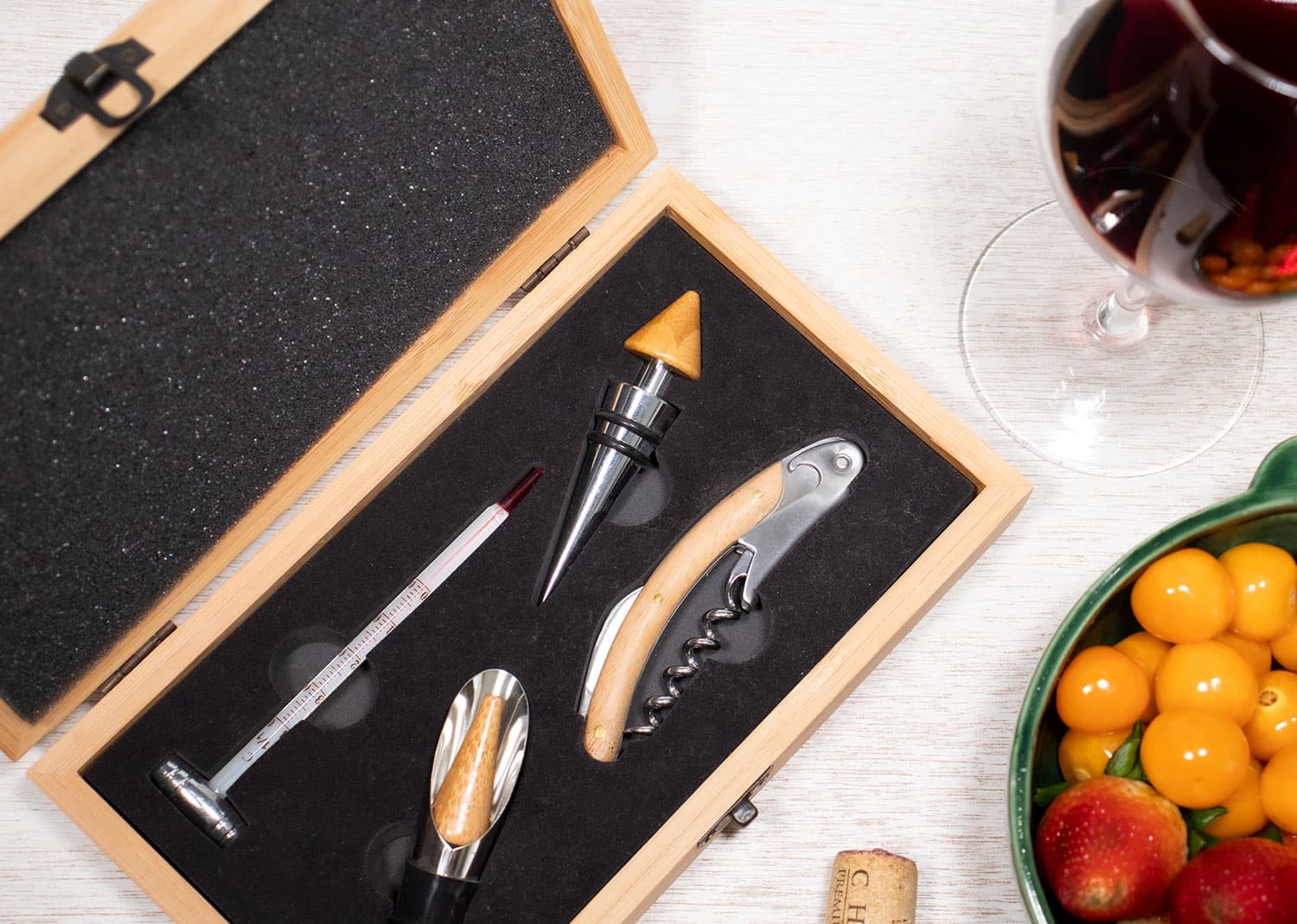 Caja de Bambú 4 Accesorios 4