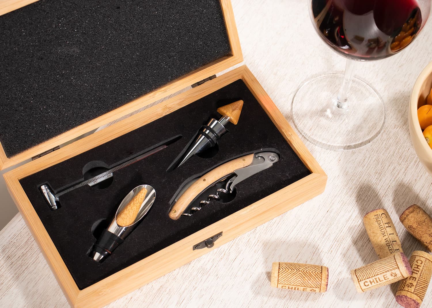 Caja de Bambú 4 Accesorios 6