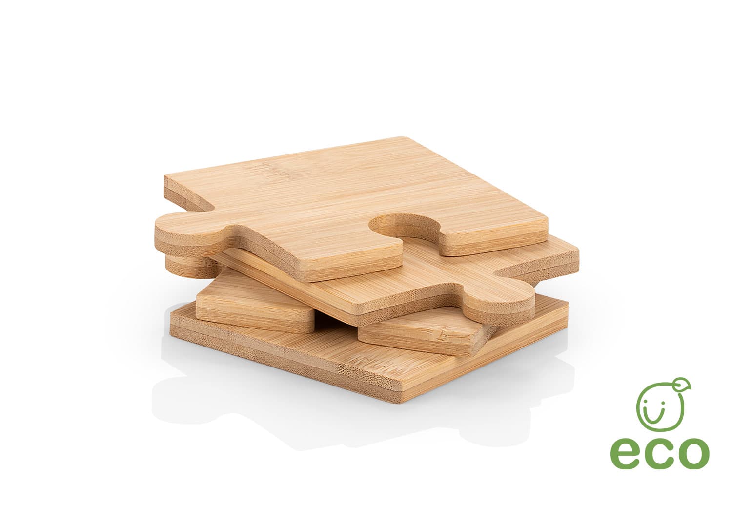 Tabla Portavasos Bambú Puzle 4