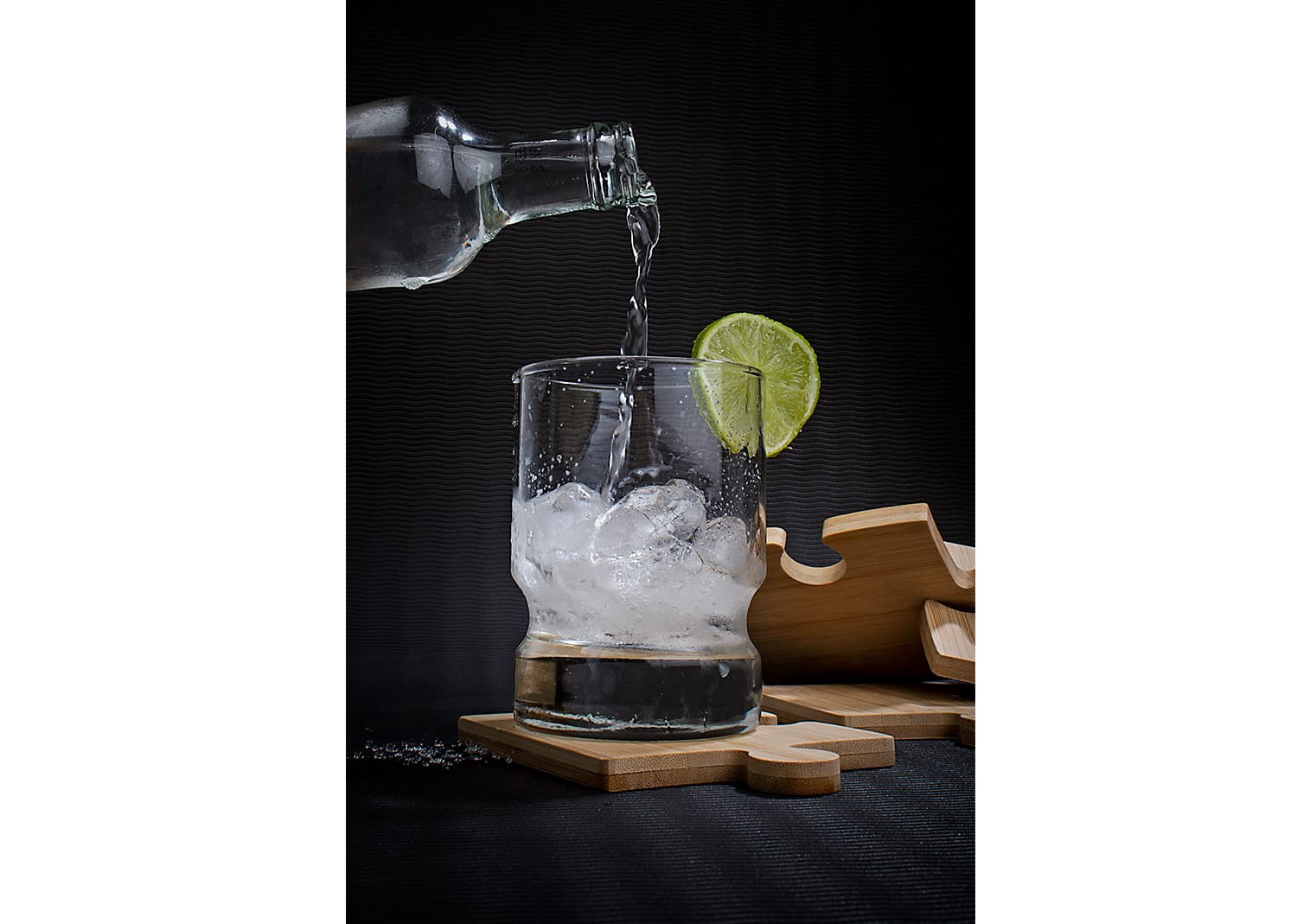 Tabla Portavasos Bambú Puzle 5