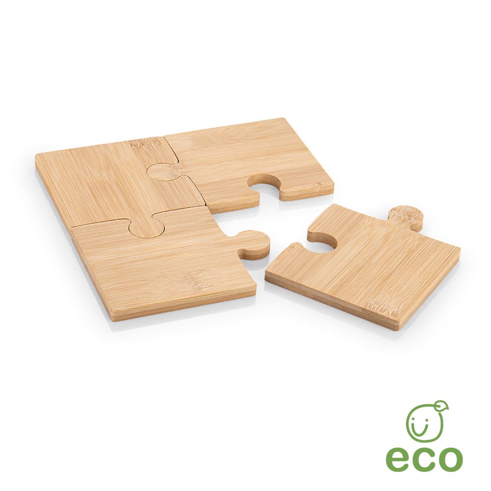 Tabla Portavasos Bambú Puzle 6
