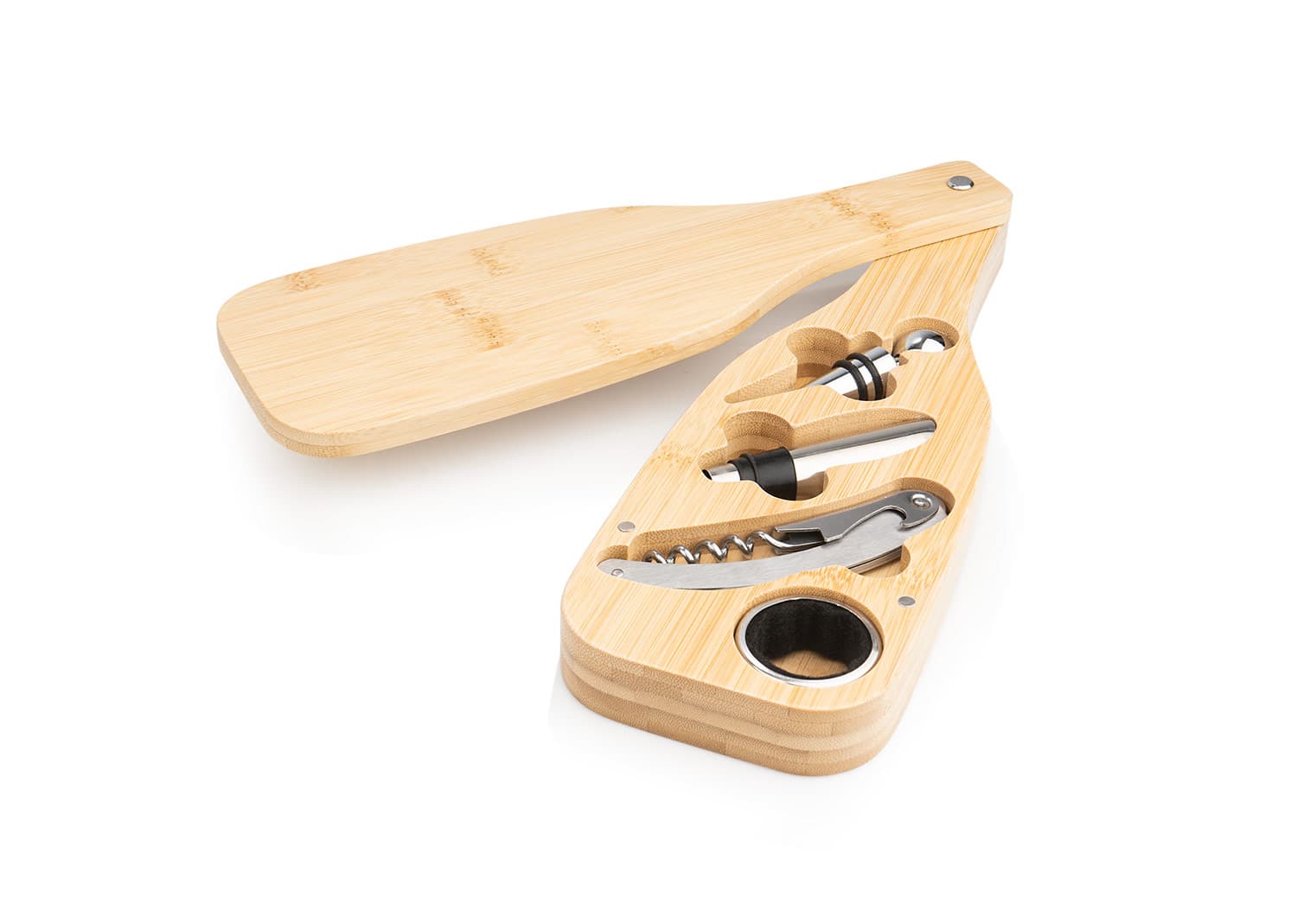 Set de vino Bottle Bambú 2